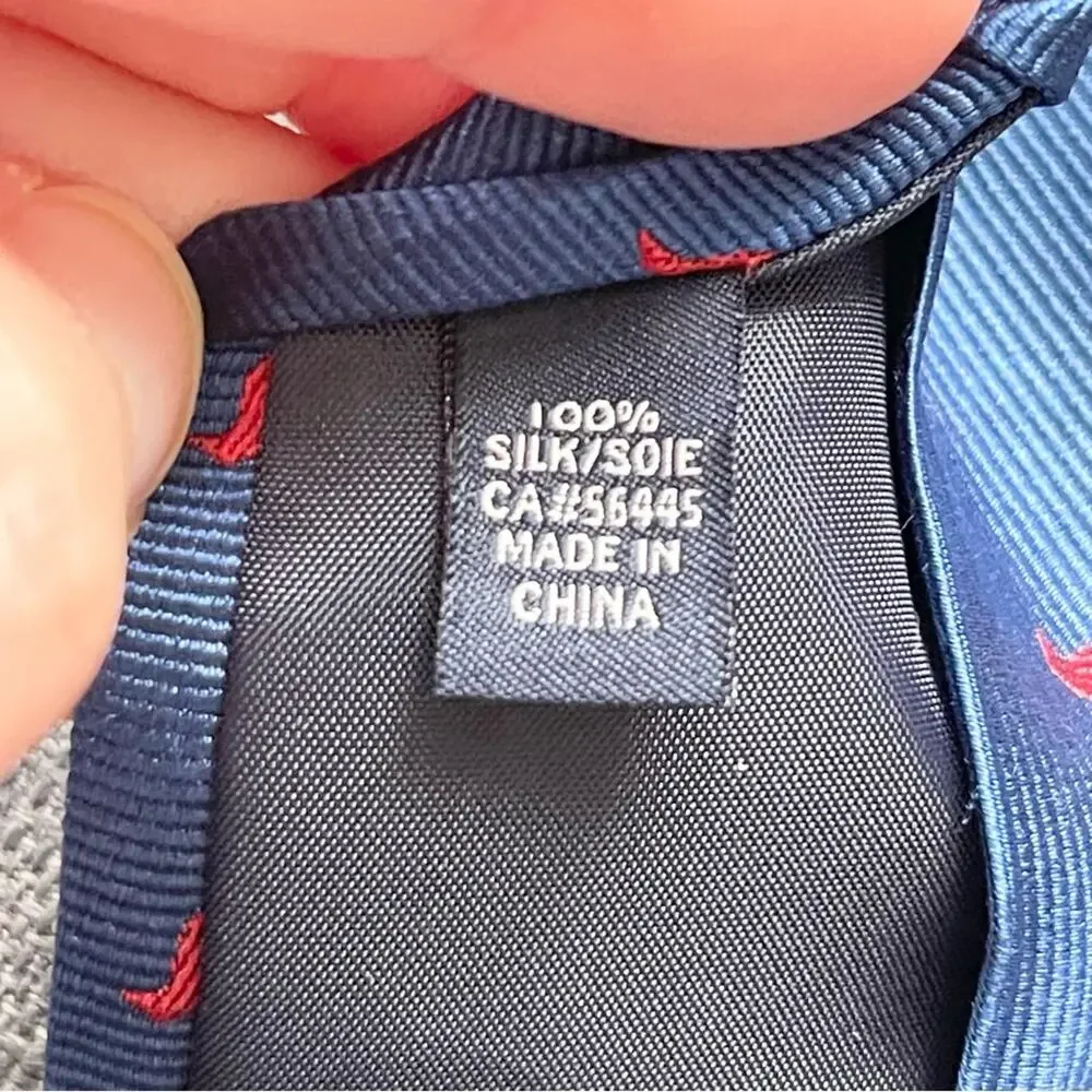 Crew Cuts Blue and Red Mustache Patterned Silk Boys Tie